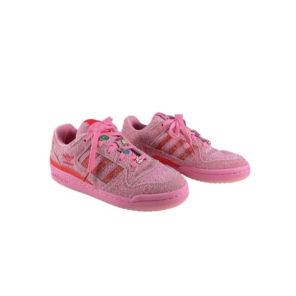 Adidas 'Forum' Pink Suede Low Cl The Grinch Shoes Size 9 - Picture 3 of 9